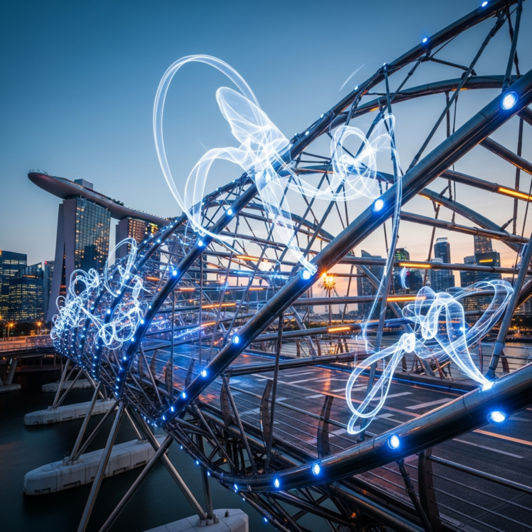 What Does the Helix Bridge Symbolize in the Book