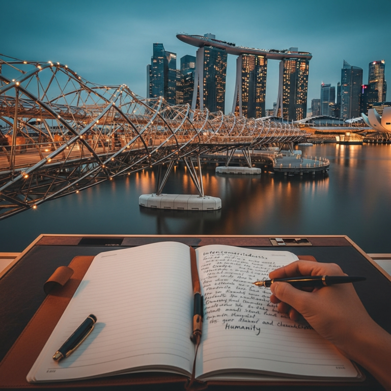 What Does the Helix Bridge Symbolize in Writing